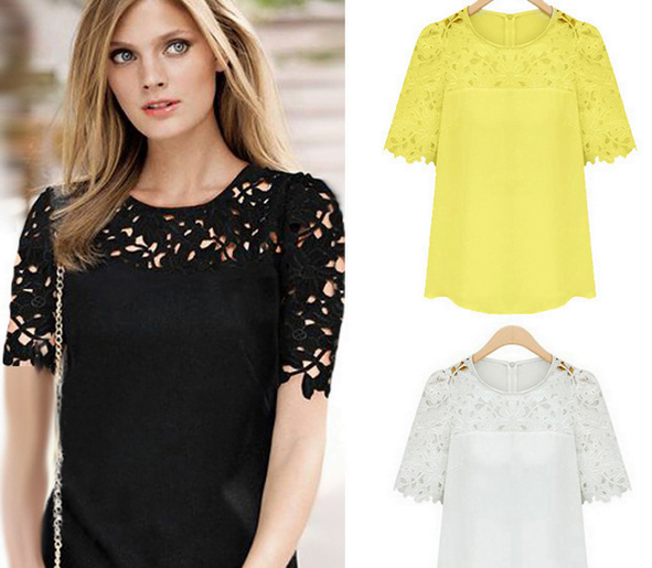 Bluză cu partea superioară din dantelă, Foto: aliexpress.com