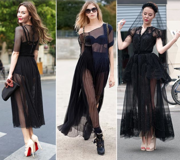 Rochii negre transparente la modă în anul 2014, Foto: chiccatalog.com