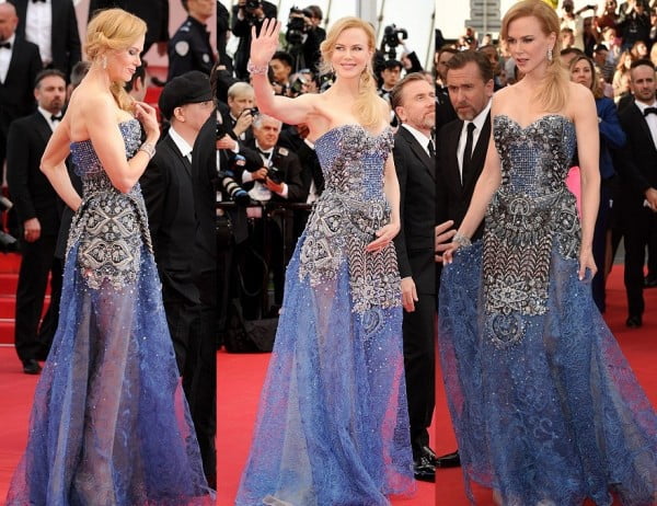Nicole Kidman are o coafură foarte elgantă și o rochie uimitoare cu o broderie plină de rafinament, creație Armani, Foto: duongbo.vn