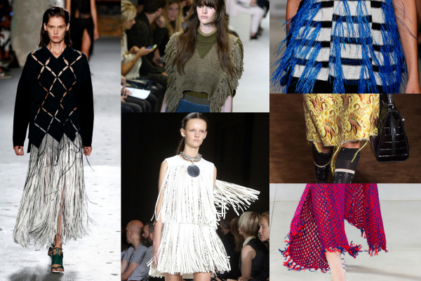 Moda cu franjuri, creații Proenza Schouler, Sonia Rykiel, Thakoon, Prada, Celine, Giambattista Valli, Foto: racked.com