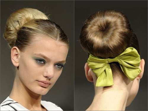 Coafură retro cu părul prins în coc, Foto: odamochka.info