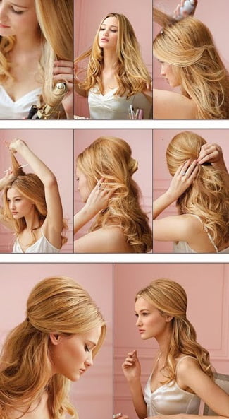 Coafură romantică ușor de făcut acasă, Foto: typesofhairstyles.blogspot.ro