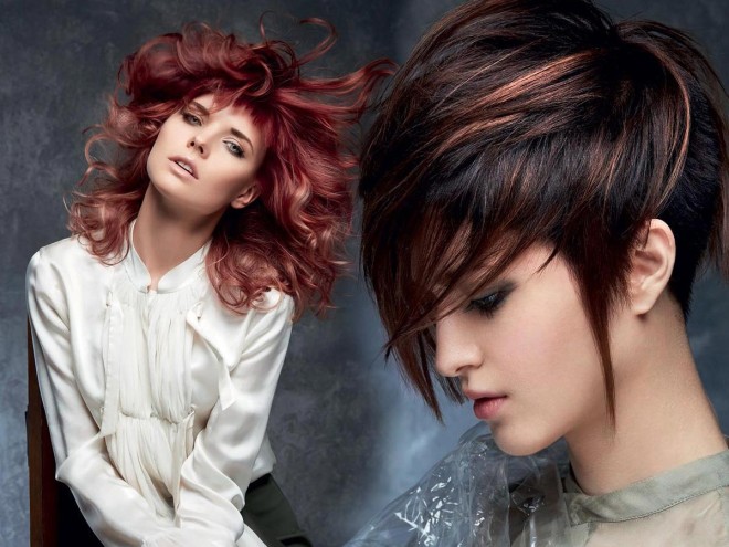 Coafuri în nuanțe de culori desebite - marsala, Foto: vlasyaucesy.cz