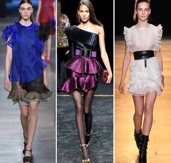 Bluze decoltate, transparente, cu volane, genți de mână, pantofi eleganți, Foto: fashionisers.com